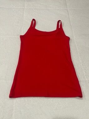 Red Women's Ribbed Cami Tank Top - Sleeveless